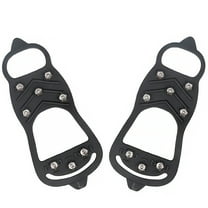 COSMOBETTY 1 Pair Shoe Covers Non-skid TPE Metal Safety for Icy Grounds Black 26.5x4.4in