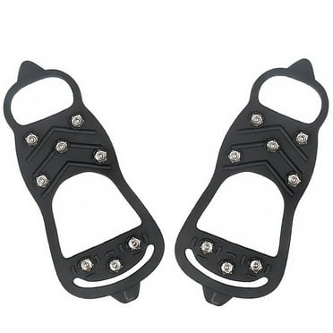 COSMOBETTY 1 Pair Shoe Covers Non-skid TPE Metal Safety for Icy Grounds Black 26.5x4.4in