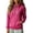 Hot Pink, variant on Nowekniz Womens Loose Half Zip Hoodie Sweatshirt, Cotton Blend Solid Long Sleeve Top with Kangaroo Pocket, Winter Soft Casual Layering Hooded Jacket