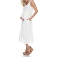 thumbnail image 2 of White Mark Women's Maternity Scoop Neck Teired Midi Dress, 2 of 4