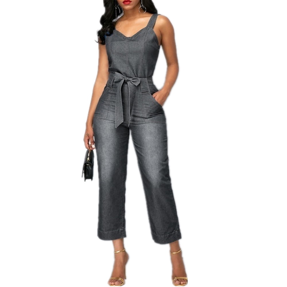 SySea Sleeveless Denim Jumpsuit Casual One Piece Playsuit Walmart
