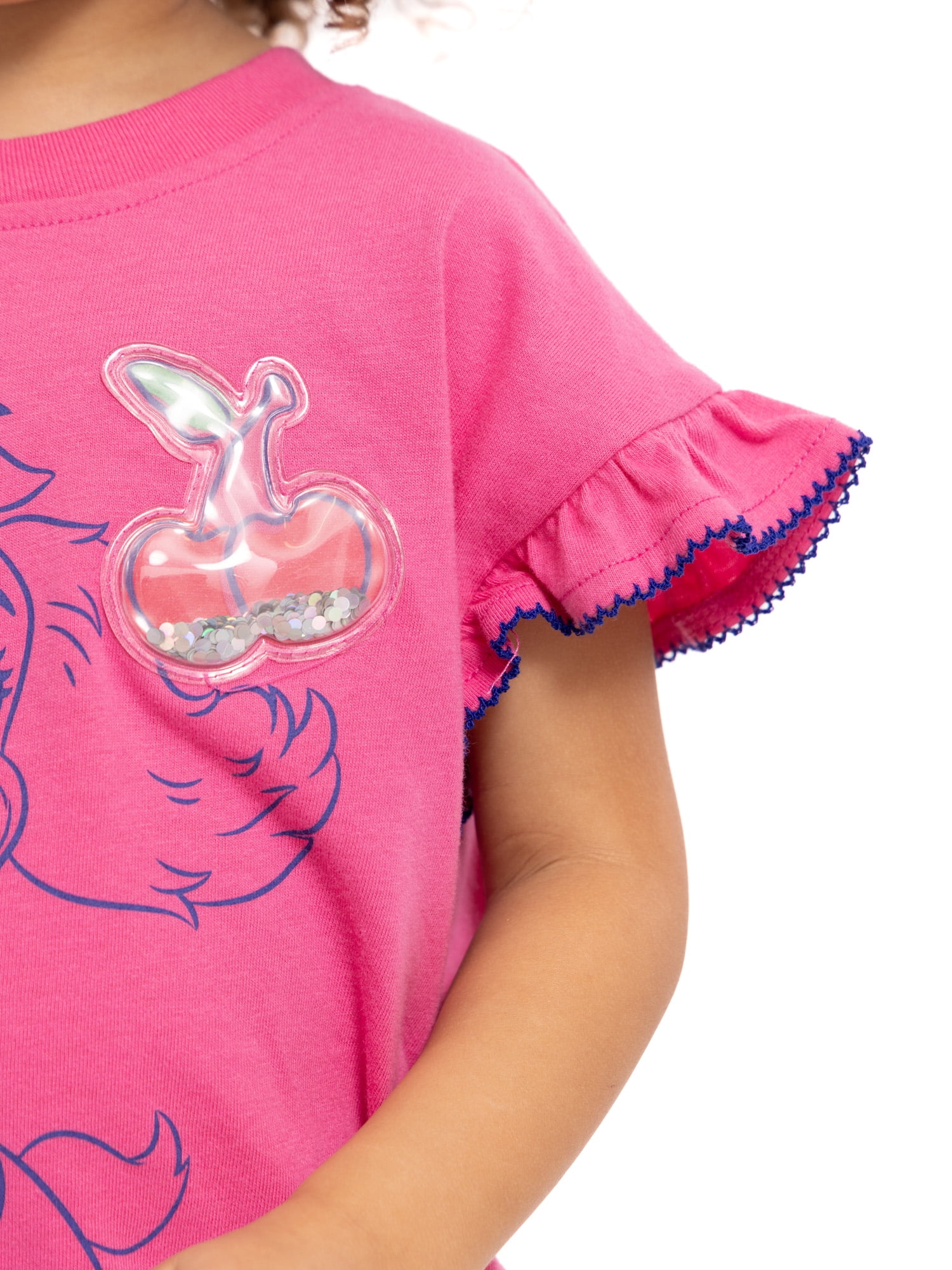 Paw Patrol Toddler Girls Ruffle Graphic Tee with Short Sleeves, Sizes 12M-5T