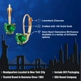 thumbnail image 2 of Gem Stone King 14K Yellow Gold Green Zirconia Leverback Earrings for Women | 2.00 Cttw | Gemstone Birthstone | Heart Shape 5MM, 2 of 6