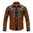 thumbnail image 4 of LIIPEE Western Cowboy Floral Graphic Shirt For Men Long Sleeve Turn Down Collar Button Up Shirts Male Comfortable Breathable Tops,XXXXL, 4 of 4