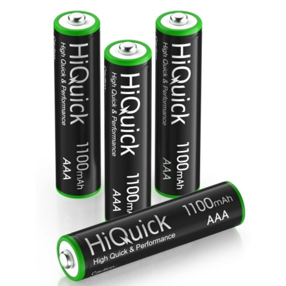 HiQuick 4 Pack AAA Rechargeable Batteries 1100mAh 1.2V Ni-MH AAA Battery