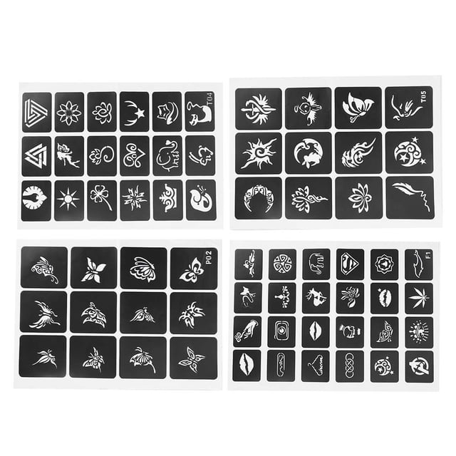 Plantilla temporal, tatuaje pequeño semipermanente, plantilla de aerógrafo para tatuaje, pieza de tatuaje resistente y resistente