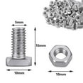 thumbnail image 5 of Walbest 1 Set(50 Nuts & 50 Bolts) Aluminium Nut Bolt Kit Tough Removable Threading Screws Through Hole Bolts Hardware, 5 of 7