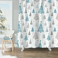 thumbnail image 4 of Christmas Shower Curtain, Blue and Gray Xmas Trees with Stars and Snow Pattern Shower Curtains for Bathroom Decor, Winter Snowflake Pine Tree Bathroom Curtains, 71x71 Inch, 4 of 6