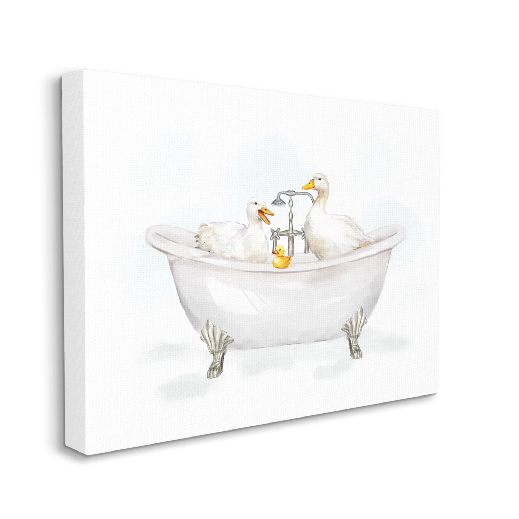 Stupell Industries Ducks in Bathtub Animals & Insects Painting Gallery Wrapped Canvas Art Print Wall Art, 48 x 36