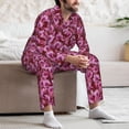thumbnail image 7 of Honeii Orchids Flowers Pattern Mens Pajamas Set,2pcs Men's Lounge Long Sleeve Sleep Shirt and Pajama Bottoms Sleepwear Set,Mens Pjs Sets-Medium, 7 of 7