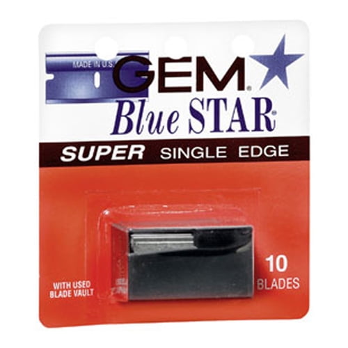 Gem Blue Star Single Edge Razor Blades 10 Ea, 12 Pack