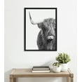 thumbnail image 5 of Kate and Laurel Sylvie B&W Highland Cow No. 1 Framed Canvas Wall Art by Amy Peterson Art Studio, 18x24 Black, Black and White Animal Portrait Art, 5 of 6