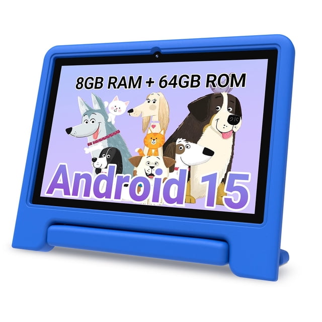 2025 Kids Tablet, 10.1 Inch Android 15 Tablet for Kids, 8+64GB Storage (1TB Expand), Octa-Core, WiFi 6, Pre-Installed Educational