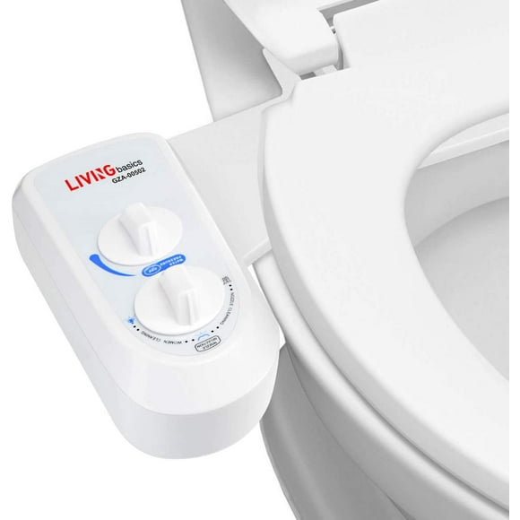 Dual Nozzles Bidet Fresh Water Spray Self-Cleaning Non-Electri Mechanical Bidet Toilet Seat Attachment (with Women Wash Function)