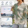 thumbnail image 6 of Xoenoiee Pine Tree Mountain Waterfall Print Women's V-Neck Golf Shirts Lightweight Collared Top Long Sleeve Polo Shirts Soft and Breathable for Tennis Pickleball Casual Office Running, Size XS, 6 of 7