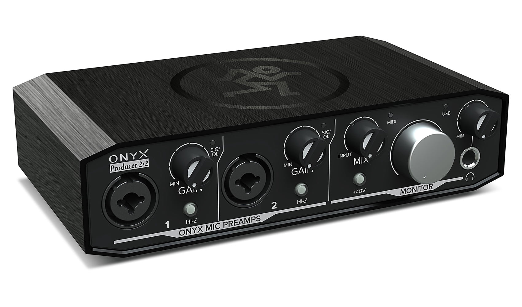 Mackie Onyx Producer 2.2 2x2 USB MIDI Recording Studio Interface+Mic+Cable+Mount