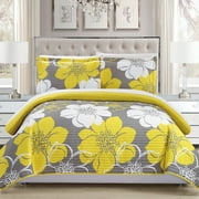 Chic Home Chase 7-Piece Abstract Quilt Set, Queen, Yellow