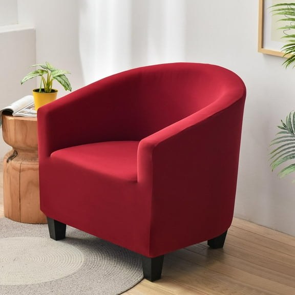 Solid Color Stretch Sofa Slipcover Loveseat Cushion with Arms and Seat Chair Covers Armchair Slipcovers for Bedroom Living Room Red