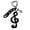 Black, variant on YIEMEEN Trendy Dot Stripe Music Star Design Acrylic Key Ring Decorative Bag Clip Lightweight