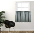 thumbnail image 2 of Aiking Home Kitchen Window Treatments - 2-Panels Polyester Solid Kitchen Tier Curtains with 2.5" Rod Pocket (28"x24" Each Panel, Dark Grey), 2 of 4
