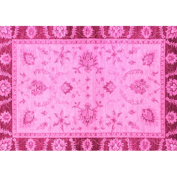 Ahgly Company Indoor Rectangle Oriental Pink Traditional Area Rugs, 3' x 5'