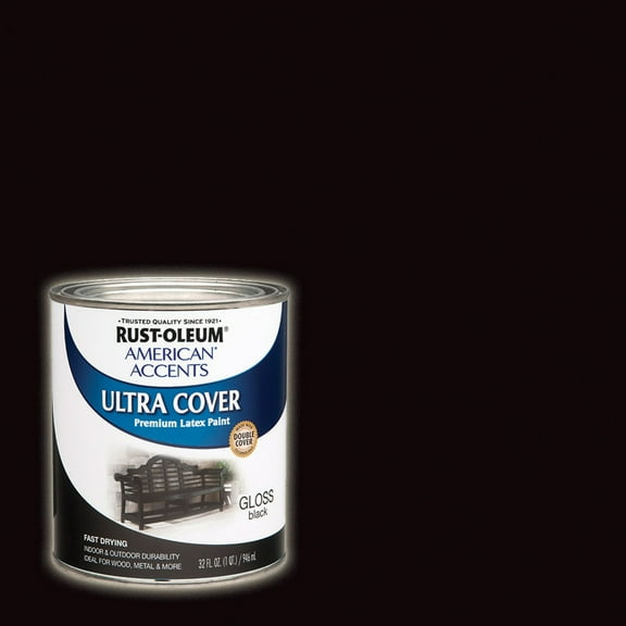 2 Pack, Black, Rust-Oleum Gloss Painters Touch Ultra Cover Paint- Quart