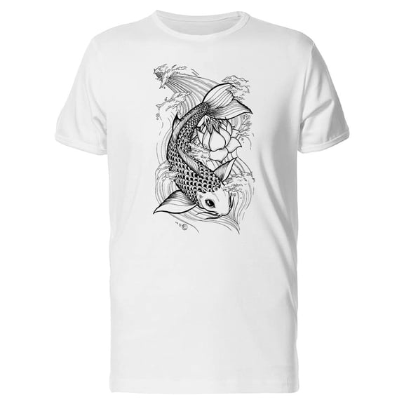 Hand Drawing Of A Japanese Koi Tee Men's -Image by Shutterstock