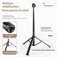thumbnail image 2 of Extendable Tripod Portable Adjustable Light Stand with 1/4 Screws Camera Phone Tripod for Traveling, 2 of 8