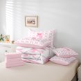 thumbnail image 6 of jejeloiu Letter A Monogrammed 7-Piece Twin Bedding Sets,Cartoon Bow Tie Bedding Comforter Set,Pink Bowtie Ribbon Sheet Sets For Girls,Microfiber Room Decorative Reversible, 6 of 8