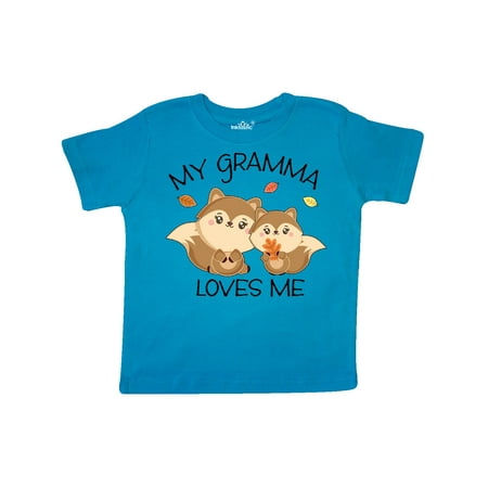 

Inktastic My Gramma Loves Me with Cute Squirrels in Autumn Gift Toddler Boy or Toddler Girl T-Shirt