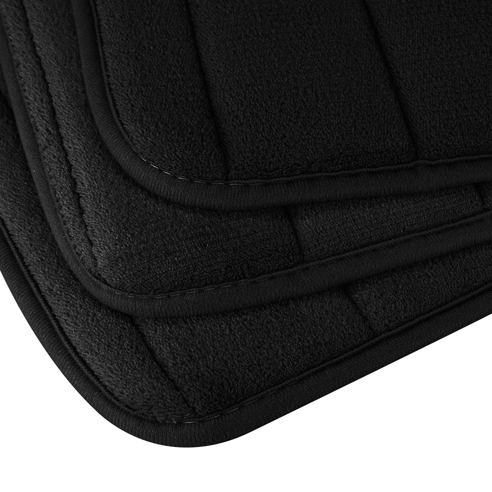 3 Piece Memory Foam Bath Mat Set with U-Shaped Toilet Mat Bathroom Rugs Soft Comfortable Water Absorption Bath Carpet Non-Slip Thick Machine Washable for Kitchen/Living Room(Black)