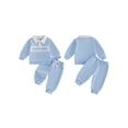 thumbnail image 2 of BemeyourBBs Toddler Baby Boy Mama's Boy Outfit Cute Infant Baby Boys Spring Falll Winter Clothes Clollar Button Long Sleeve Daddy's Buddy Letter Embroidery Sweatshirt Top Pocket Jogger  Pants Set, 2 of 8