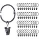 thumbnail image 1 of 42 Pack Openable Curtain Rings with Clips, 1 Inch Interior Diameter, Heavy Duty Rustproof Decorativ, 1 of 5