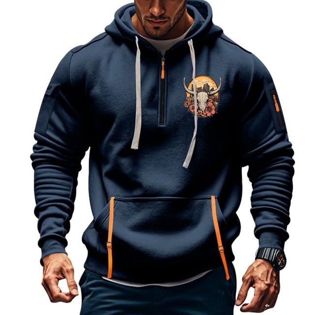 Sudadera con capucha para hombre, sudadera con capucha de manga larga estampada, sudadera con capucha de bolsillo, ropa de trabajo, sudadera con capucha para hombre, blusa de poliéster