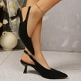 thumbnail image 5 of Miluxas Kitten Heels for Women Slingback Pointed Closed Toe Heels Women's Pumps Shoes for Wedding, Party, Commuting Black 5.5(36), 5 of 8