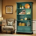 thumbnail image 3 of Tribesigns Versatile Storage Bookcases, Medium Density Fiberboard Ocean Blue, 88.2 lb, 3 of 8