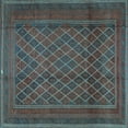 thumbnail image 1 of Ahgly Company Machine Washable Indoor Square Persian Light Blue Traditional Area Rugs, 6' Square, 1 of 4