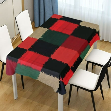 

ALAZA Red Checkered Grid Rectangle Tablecloth Tablecover Dinning Table Cloth 60 x120