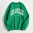 thumbnail image 6 of Ujnder Women's Drop Shoulder Sweatshirts Crew Neck Oversize Pullover Letter Print Tops Casual Outfits for Women Clothes Green XL, 6 of 6