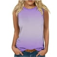 thumbnail image 2 of Wyobmus Summer Tank Top for Women Sleeveless Gradient Color Top Fashion Tank Shirt Loose Round Neck Casual Tunic Blouse S-2X Purple, 2 of 4