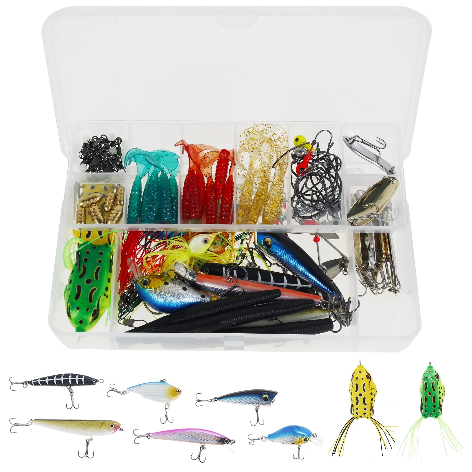 Lzvxtym Fishing Lures,Fishing Lures Kit,Fishing Bait Lure Set for Saltwater Freshwater,with Tackle Box,102Pcs