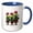 Blue/White, variant on 3drose, Bagpipers for Burns Supper Scottish Thistles Wearing Plaid, 11oz Magic Transforming Mug