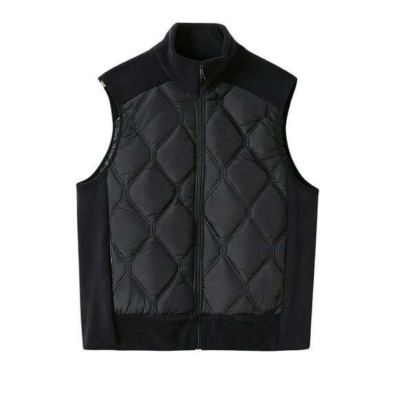 WRKEKC Womens Down Vest Solid Color Sleeveless Funnel Neck Zip Pockets Quilted Padding Warm Fall Winter Outerwear Coat