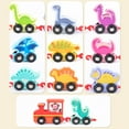 thumbnail image 4 of Dinosaur Drag Digital Train Early Education Puzzle Building Block Color Wooden Toy, 4 of 9