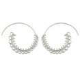 thumbnail image 2 of Pendientes de aro espiral Yinane Círculos Bohemios Vintage Plata, 2 of 3