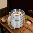 thumbnail image 5 of 5-Tier Stainless Steel Steamer Pot, 1.32Gal Large Capacity Cooking Pot with Clear Lid Anti-scald Handle, for Gas Induction Cooker Kitchen, 5 of 15