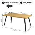 thumbnail image 2 of Homy Casa Writing Desk, 63 inch Wave-Edge Large Office Computer Work Study Table Metal Legs for Student Teacher Home Bedroom, Natural, 2 of 6