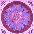 thumbnail image 1 of Ahgly Company Indoor Square Medallion Purple Traditional Area Rugs, 3' Square, 1 of 4