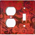thumbnail image 4 of Metal Light Switch Plate Cover Red Floral Damask Wallpaper WAL026, 4 of 13