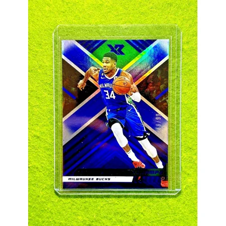 Giannis Antetokounmpo BLUE PRIZM #/99 XR CARD JERSEY#34 BUCKS 2022 Chronicles SP
